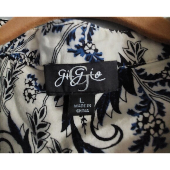 gicgio Tops Blouse Women L,button  Down, Boho-chic  Style, Paisley, Floral,tunic - Picture 2 of 10